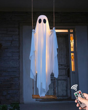 Halloween Decorations Outdoor - 5 FT Large Hanging Swing Ghost Halloween Decor w