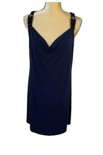 Michael Michael Kors Navy Buckled Shoulder Shift Dress Size L