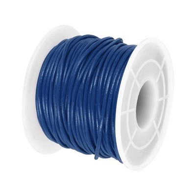 22Yard Round Leather Cord for Jewelry Making 1.5mm Leather String Blue