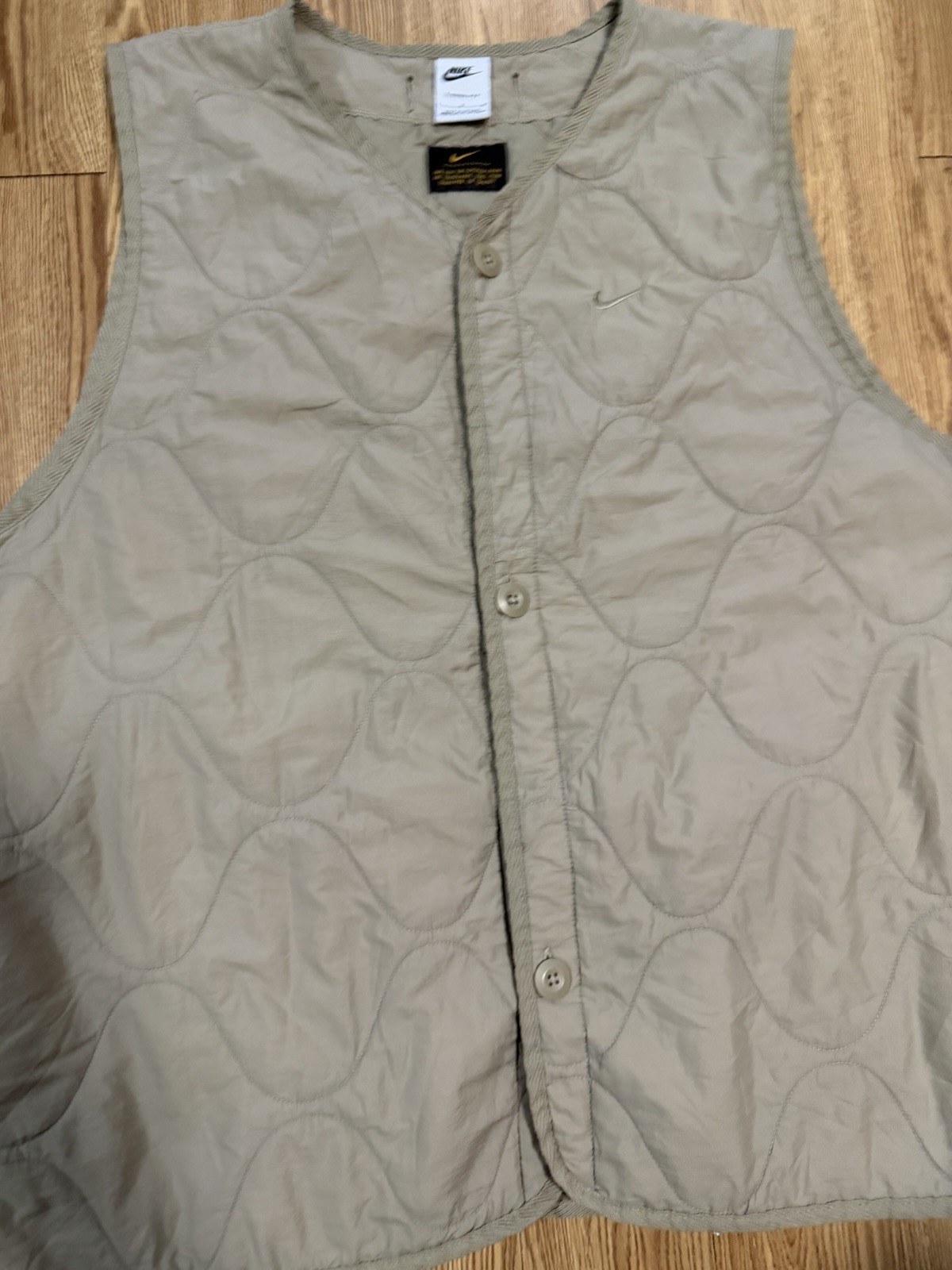 Nike Life Woven Insulated Military Vest Men's Size Large Therma-Fit Beige image 7