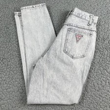 Vintage Stefano Womens High Rise Acid Wash Mom Blue Jeans Size 8 White