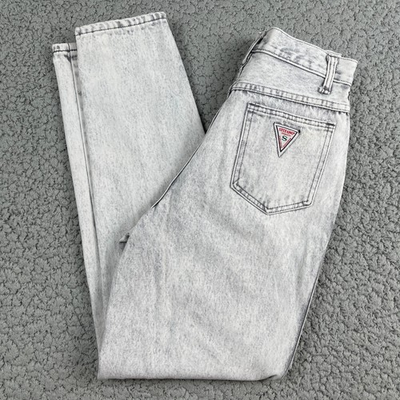#ad Vintage Stefano Womens High Rise Acid Wash Mom Blue Jeans Size 8 White $26.88