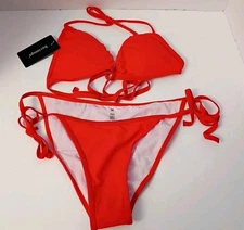 Suvimuga Women Two Piece Swimsuit Medium Halter String Triangle Bikini B0601 