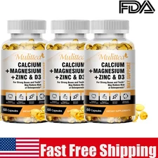 3x Calcium Magnesium Zinc & Vitamin D3 Capsule,Support Bone Health ,Immune 60