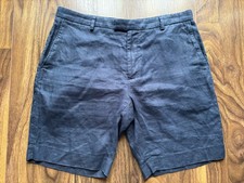 Reiss  Gosnold  100 Linen Shorts W34  Pacific Blue  Slim Fit Lightweight RP  69