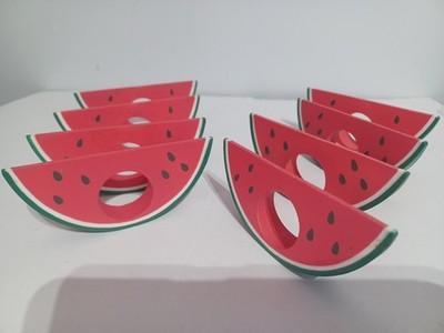 Set Of 8 Watermelon Slice Napkin Rings