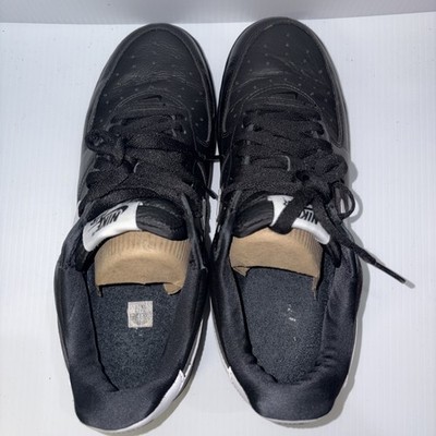 Size 10 - Nike Air Force 1 Retro QS Low Black White | eBay