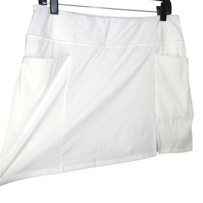 Halara White High Waisted Front Pocket Cool Touch Quick Dry Golf Skort Sz Large