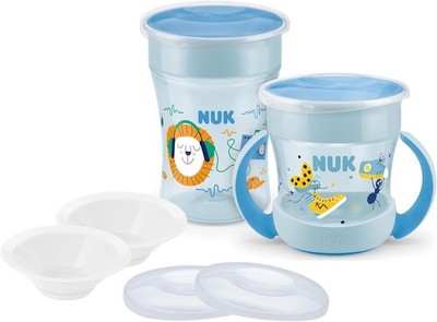 NUK Magic Duo Set Blau   2x Cups 2022 + Zubehör, BPA-frei, ab 8 Monate