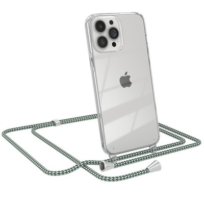 EAZY CASE für Apple iPhone 13 Pro Max Hülle mit Band Handykette Silikon Grün