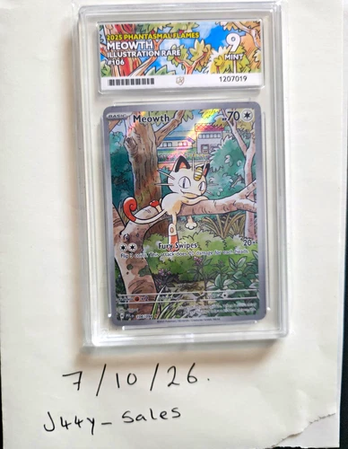 Pokemon Tcg Graded Ace 9 Phantasmal Flames Meowth #106