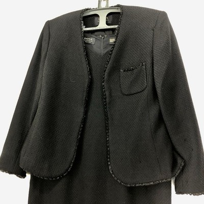DANA BUCHANAN Sleeveless Sheath Dress & Jacket 100% Wool Knit 14P 