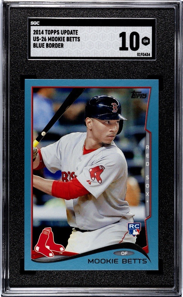 MOOKIE BETTS RED SOX 2014 TOPPS UPDATE BLUE WALMART US-26 ROOKIE SGC 10 GEM MINT