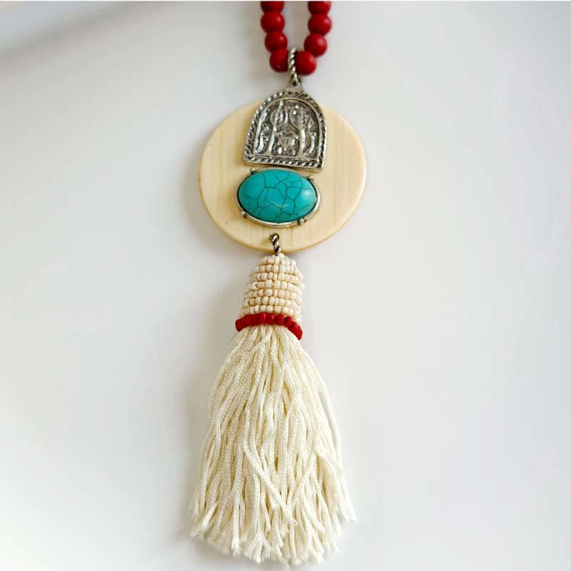 Colar pingente borla 32" Chicos declaração presente vintage feminino joias de festa - Imagem 2 de 4