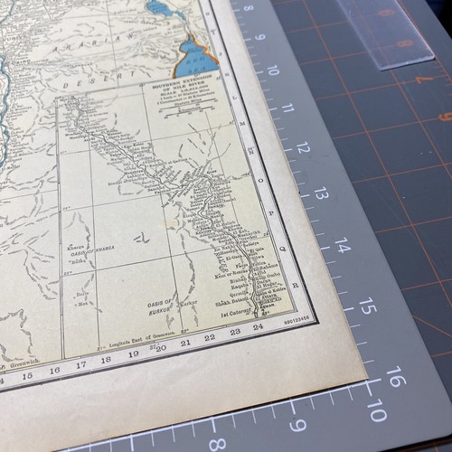 Mappa atlante dessert arabo libico Nilo anni 40 vintage prima fine ww2 - Foto 5 di 14