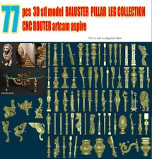 3D stl file relief Baluster pillar for CNC router cnc machine milling