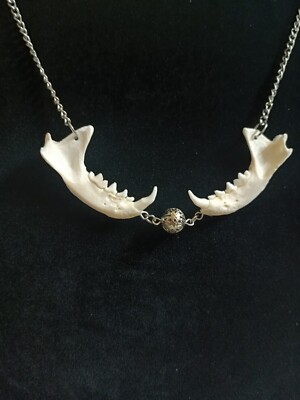 【リアルBone:Necklace＝ハンドメイド製】 bone necklace. gothic necklace. unique fat necklace. mink jaw