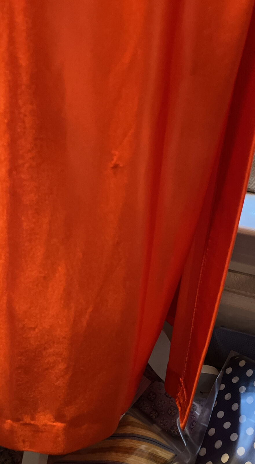 VTG  Vivante Flobert Orange Satin Long Dressing G… - image 5