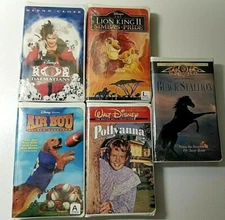 Lot Of 5 (VHS) Clamshell Movies 4 Disney 1 MGM