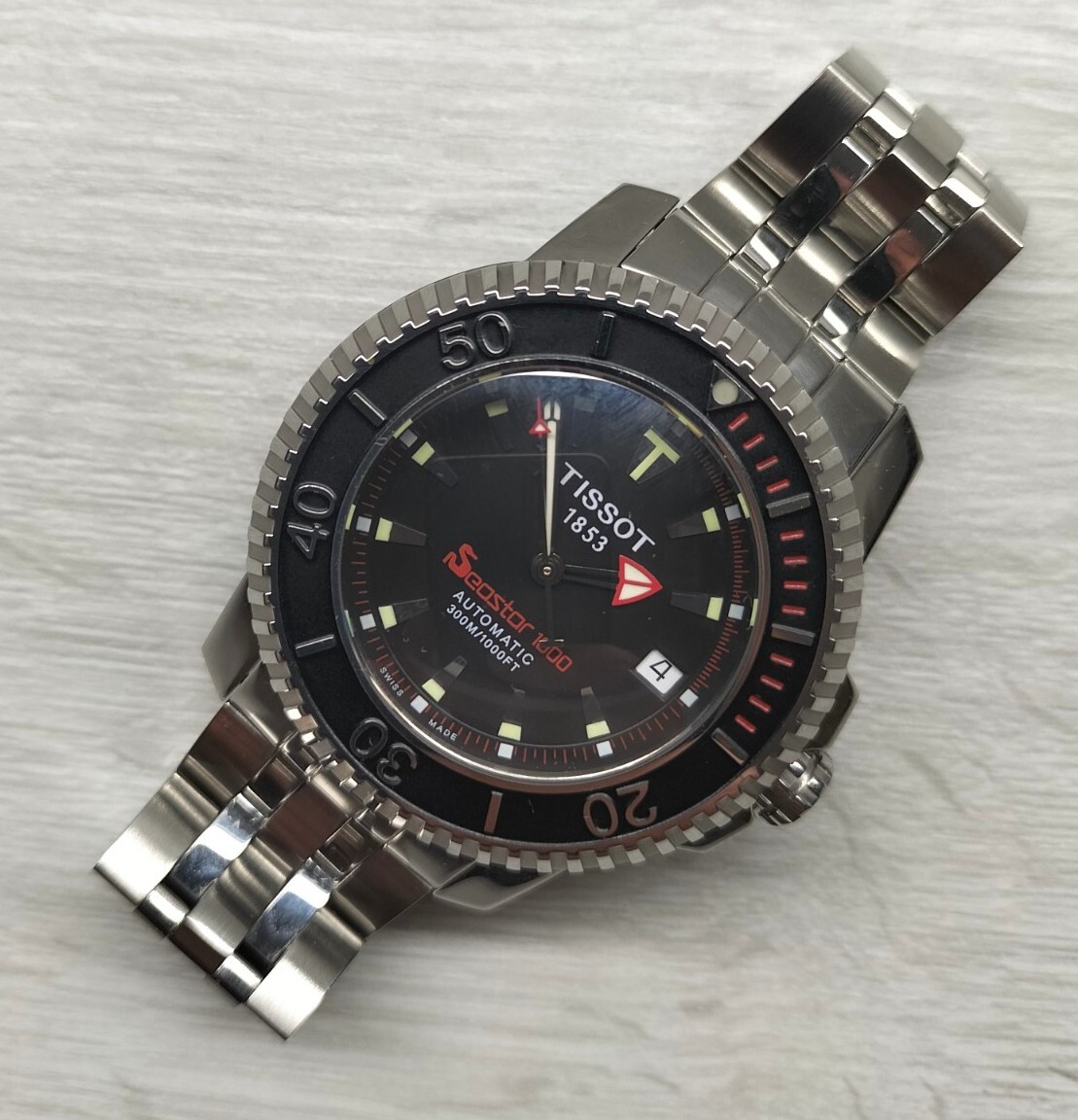🇨🇭 Tissot Seastar 1000 Diver 300m Automatico Zaffiro Bracciale Acciaio