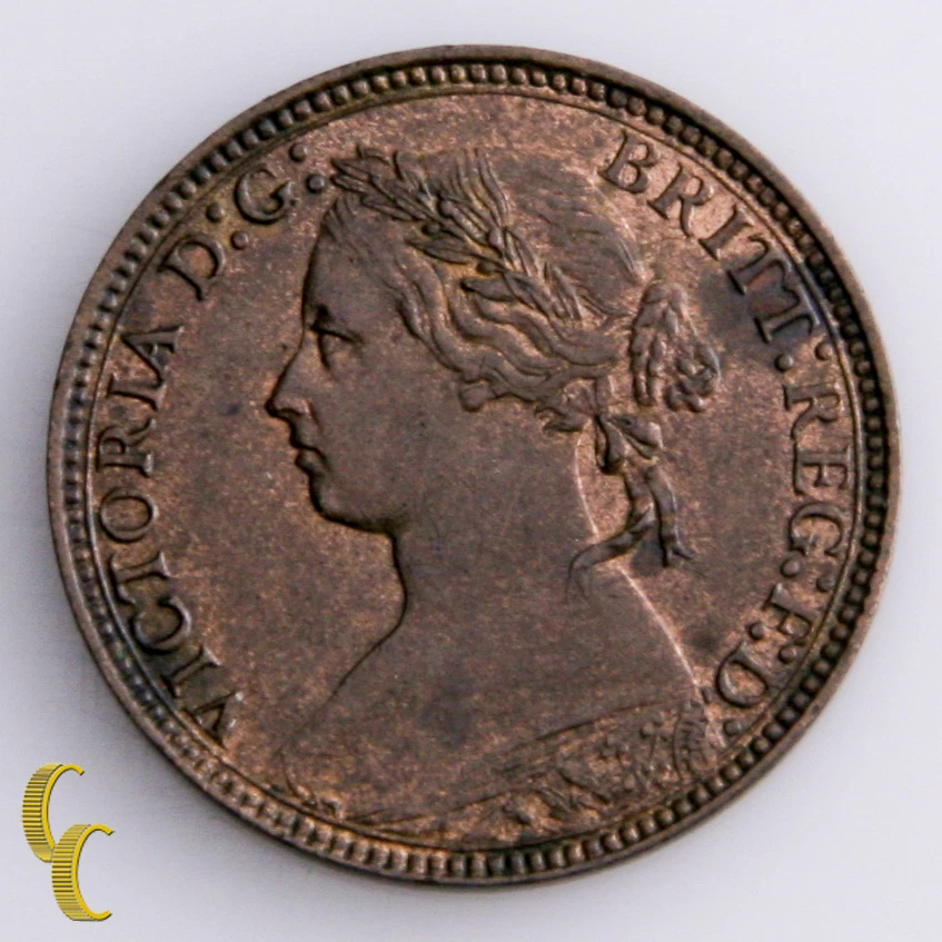 1875-H Great Britain Farthing Coin in UNC, KM# 753 - Image 4 of 4
