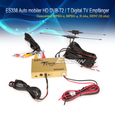 Erisin Auto HD Digital DVB-T2 TV Empfänger HDTV HEVC H.265 MPEG-4 HDMI 160km/h