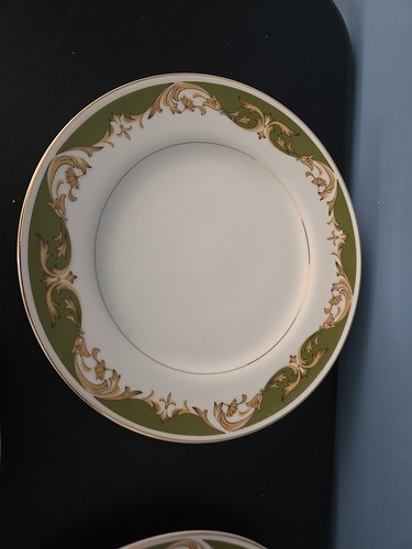 Vintage 6er Set Style House Fine China Kimberly Grün & Gold 6,5" Dessertteller - Bild 9 von 14