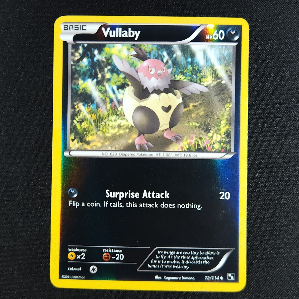 vullaby pokemon card AR 144/86 sv11B Black Bolt Japanese Fusion Strike Singles Vullaby 72/114 Holo - Black