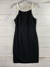 Calvin Klein Dress Womens 6 Black Sleeveless Stretch Lined Strappy Back