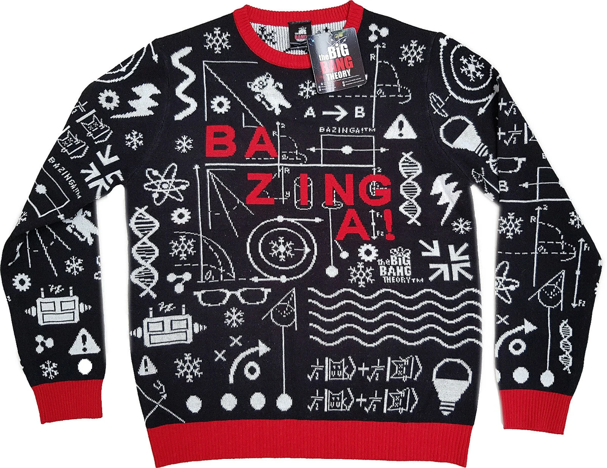 The Big Bang Theory Bazinga Knitted Xmas Jumper Ugly Sweater Novelty  Official | eBay