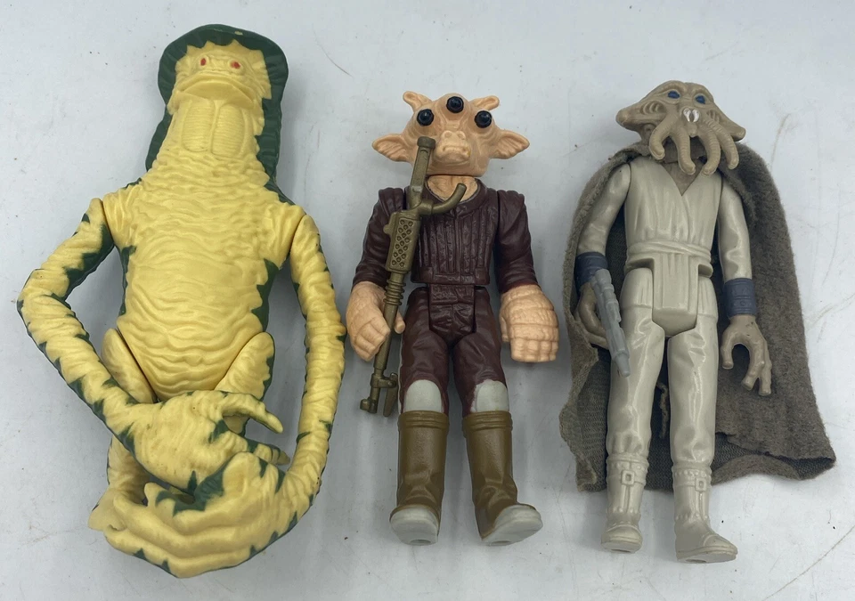 Vintage 1977-1980s Star Wars Lot of 3 Figs- Amanaman Squidface, Ree-Yees Last 17 - Image 3 of 4