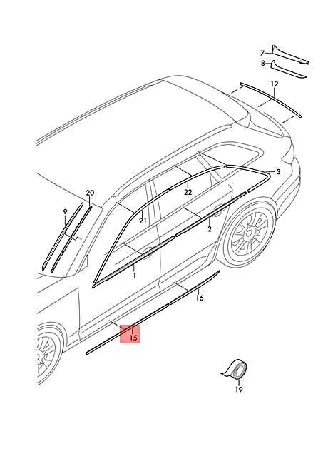 Genuine AUDI A4 Avant S4 quattro 8W2 8W5 8WC Cover For Door Left 