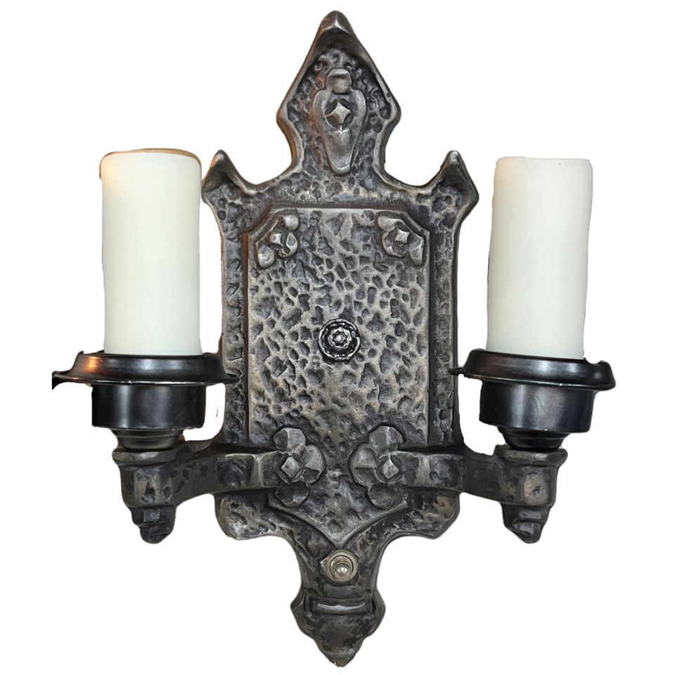Three Hammered Spanish Revival or Craftsman Wall Sconces 2443 eBay