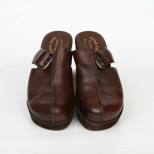 Kork Ease braune genarbte Leder geteilte Zehe Slipper Plateau Pantoletten Clogs Damen 11 - Bild 10 von 12