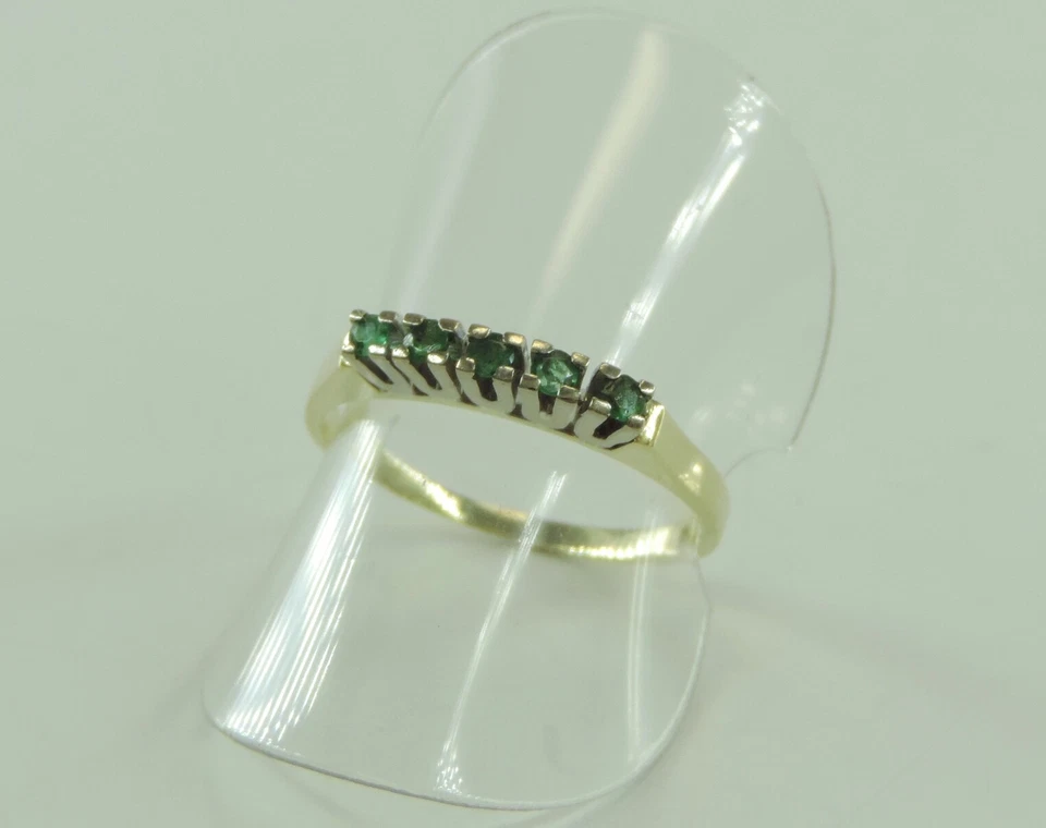 Vintage Damen Ring 585er Gelbgold mit Smaragd ca. 0.10 ct 56 (17,8 mm Ø)* - Bild 3 von 4