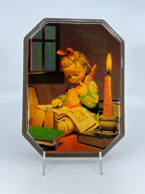 Vintage wood Hummel decoupaged wall plaque  Book Worm  wall hanging Goebel OOAK