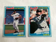 (2)1989 FLEER BASEBALL'S EXCITING STARS WADE BOGGS # 2 & ROGER CLEMENS # 6