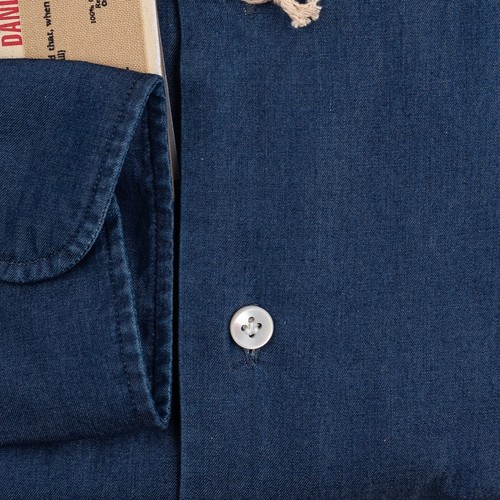 NEW BARBA NAPOLI DENIM SHIRT 100% COTTON SIZE 17 US 43 EU BNSS58 - Picture 3 of 3