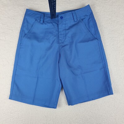 Puma Shorts Mens 28 Blue 10'' Inseam Herringbone Performance Dry Cell Golf Chino