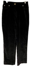 ST. JOHN Sport By Marie Gray Women's Black Velvet Cotton Blend Pants Size 4