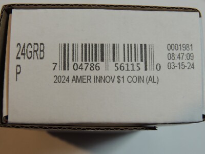 2024 P Alabama Innovations Dollar Roll  24GRB 25- Coins Sealed Never Opened Box