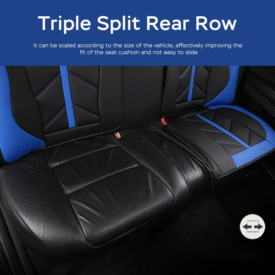 Car Seat Covers 5-Seats  for BMW PU leather Cushion MH33 Blue Foto 4 de 4