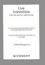 Carte publicitaire -advertising card - Live Irrésitible Givenchy (recto verso)