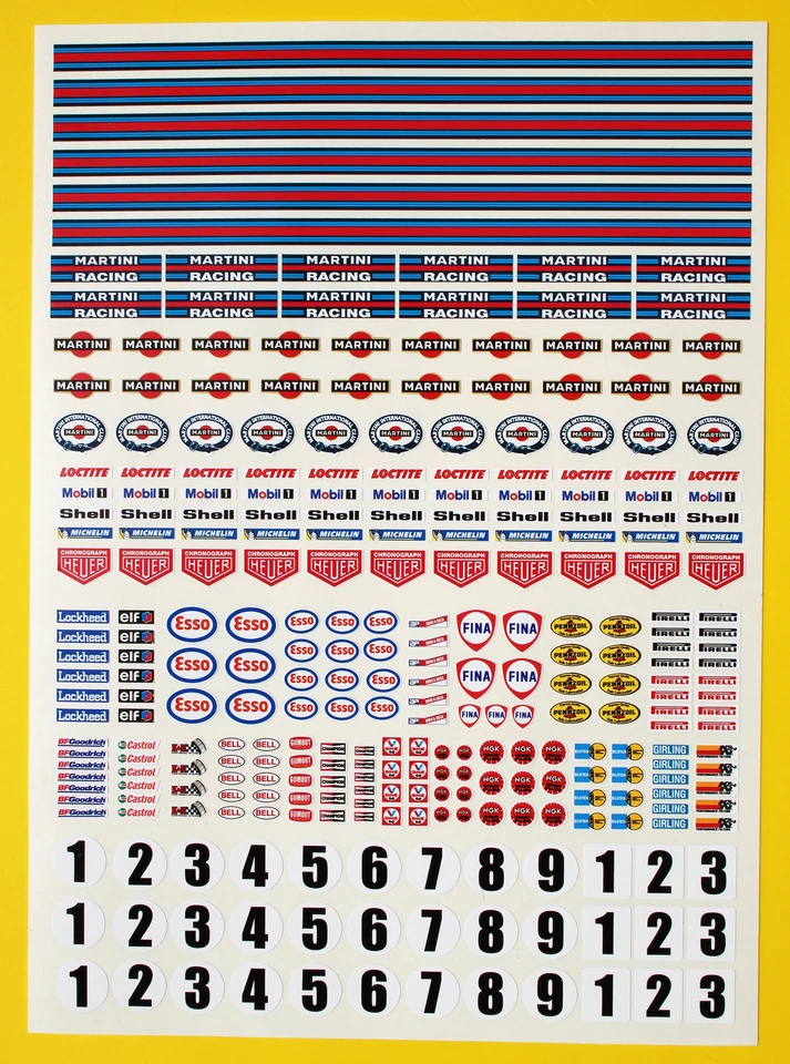 Slotcar 1/32nd Maßstab Martini Klassisch Retro Rennen Aufkleber Für Scalextric