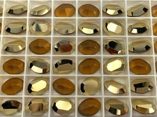 Swarovski Art 4100 Vintage Oval Stones 14x10mm Crystal Aurum Gold custom ctd 9pc