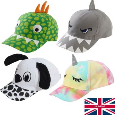 Baseballkappe Kinder Dinosaurier Hai Dalmatiner Einhorn 3D Sommer Peak Sonnenhut 3-6 Jahre