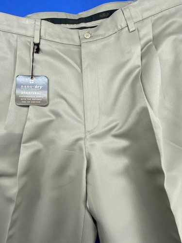Vintage Savane Silkworks Dress Pants Beige Pleated Cuffed Men’s Size 40X32 NWT - Picture 7 of 21