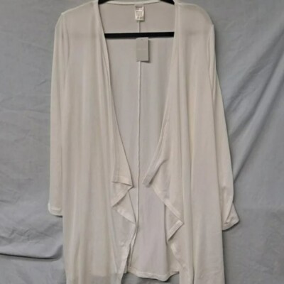 West Loop Top Cardigan Women's, One Size fits Most, White Open Front