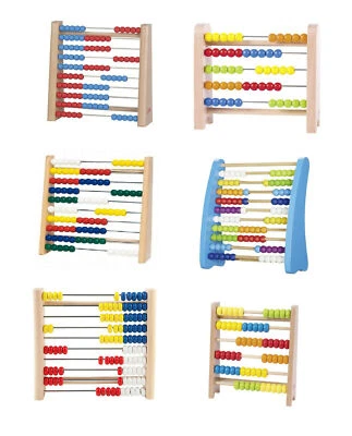 GOKI Rechenrahmen Rechenschieber Rechenmaschine Kinder Abakus Holz Zählrahmen NEU