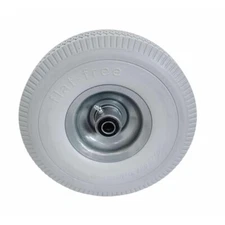 4.10/3.50-4" Flat Free Tire and Wheel - 10 Inch Solid Rubber Tires - GRAY